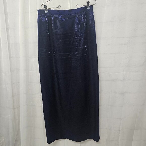 Alex Evenings Skirt Purple Maxi Satin Formal Shimmery Goth Whimsigoth 14 - Picture 9 of 9